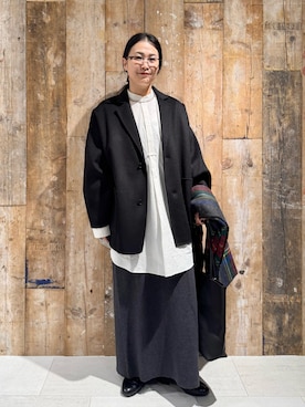 「アイテム（その他アウター）」を使った、クボさん（レディース・161cm）の秋コーディネート