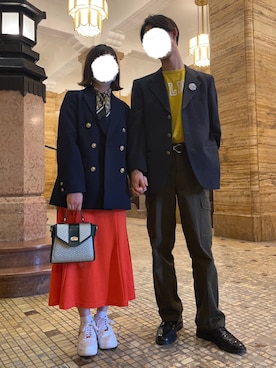 「アイテム（スカート）」を使った、ぺいこさん（メンズ・174cm）の秋コーディネート