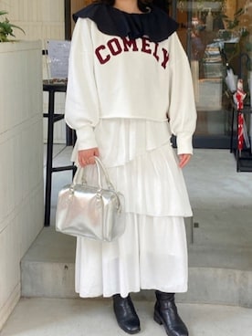 「mystic（ミスティック）のアイテム（スウェット）」を使った、とむさん（レディース・160cm）の春コーディネート