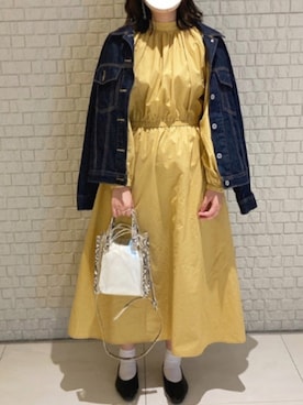 「春ワンピ」｜「アイテム（デニムジャケット）」を使った、とむさん（レディース・160cm）の春コーディネート