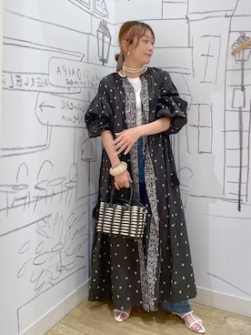 「Casselini（キャセリーニ）のアイテム（かごバッグ）」を使った、axiagさん（レディース・159cm）の春コーディネート
