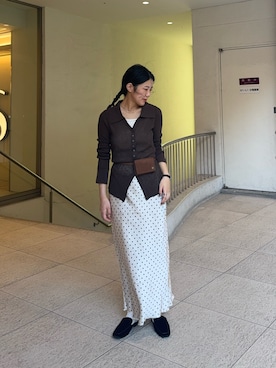 「SENSE OF PLACE by URBAN RESEARCH（センスオブプレイスバイアーバンリサーチ）のアイテム（カーディガン/ボレロ）」を使った、hanaさん（レディース・154cm）の秋コーディネート