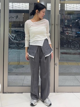 「アイテム（スラックス）」を使った、hanaさん（レディース・151cm）の夏コーディネート