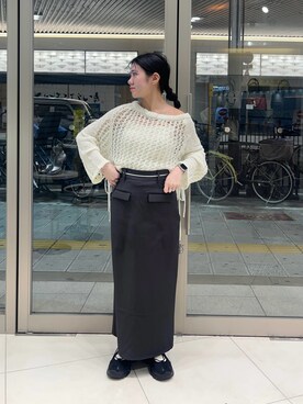 「SENSE OF PLACE by URBAN RESEARCH（センスオブプレイスバイアーバンリサーチ）のフロントポケットペンシルスカート（スカート）」を使った、hanaさん（レディース・151cm）の冬コーディネート