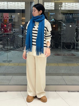 「僕と私の推しニット」｜hanaさん（レディース・151cm）の冬コーディネート