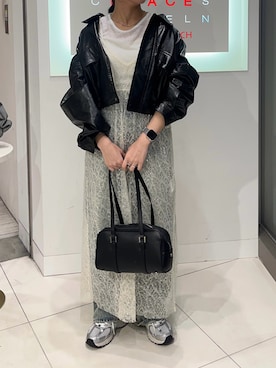 「スパンコール」｜「アイテム（ブルゾン）」を使った、hanaさん（レディース・151cm）の秋コーディネート