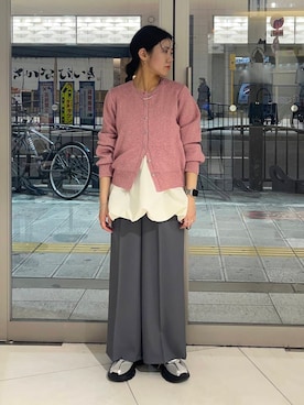 「綺麗めコーデ」｜「アイテム（スラックス）」を使った、hanaさん（レディース・151cm）の冬コーディネート