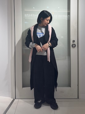 「アイテム（テーラードジャケット、ブラック系）」を使った、hanaさん（レディース・151cm）の秋コーディネート