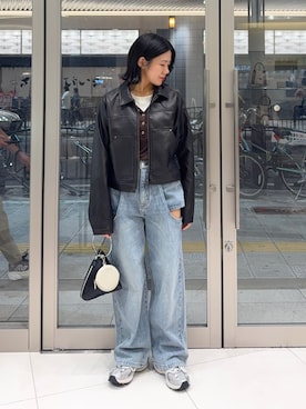 「アイテム（その他アウター、ブラック系）」を使った、hanaさん（レディース・151cm）の秋コーディネート