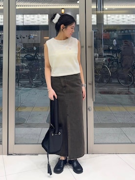 「アイテム（スリッポン）」を使った、hanaさん（レディース・151cm）の夏コーディネート