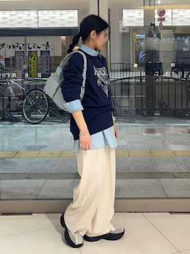 「綺麗めコーデ」｜「アイテム（スラックス）」を使った、hanaさん（レディース・151cm）の冬コーディネート