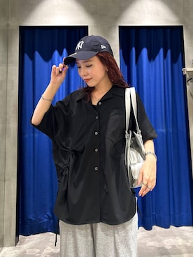 「PAGEBOY（ページボーイ）のデカポウラケパンツ【4color・2size】（スウェットパンツ、グレー系）」を使った、fokanon0622さん（レディース・157cm）の春コーディネート