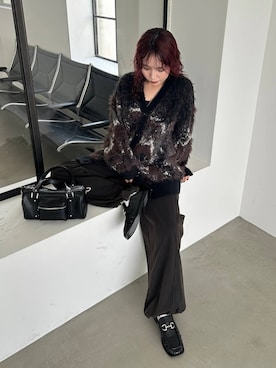 「PAGEBOY（ページボーイ）のスタッズミニボストンバッグ（ショルダーバッグ、ブラック系）」を使った、fokanon0622さん（レディース・157cm）の夏コーディネート