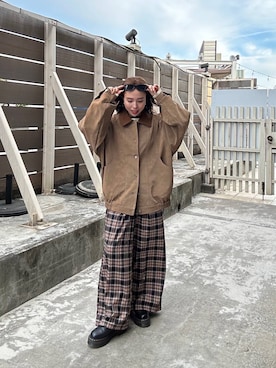 「PBLIM（ページボーイリム）の《UNISEX》ソフトスウェードブルゾン（ブルゾン）」を使った、fokanon0622さん（レディース・157cm）の秋コーディネート