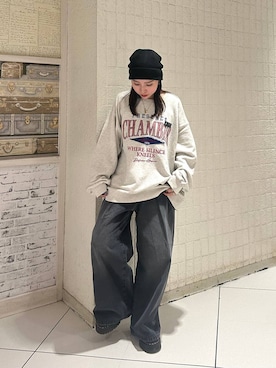「アイテム（ニットキャップ/ビーニー）」を使った、fokanon0622さん（レディース・157cm）の秋コーディネート