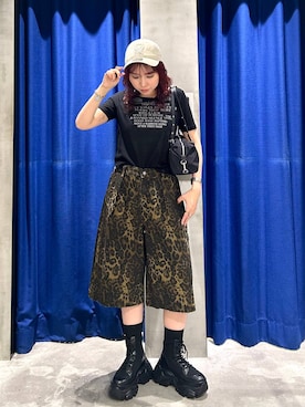 「PAGEBOY（ページボーイ）のレースアップソックスブーツ 【3サイズ展開・軽量】（ブーツ、ブラック系）」を使った、fokanon0622さん（レディース・157cm）の春コーディネート