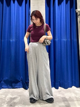 「PAGEBOY（ページボーイ）のデカポウラケパンツ【4color・2size】（スウェットパンツ、グレー系）」を使った、fokanon0622さん（レディース・157cm）の春コーディネート
