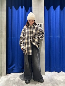 「PBLIM（ページボーイリム）のアイテム（帽子）」を使った、fokanon0622さん（レディース・157cm）の秋コーディネート