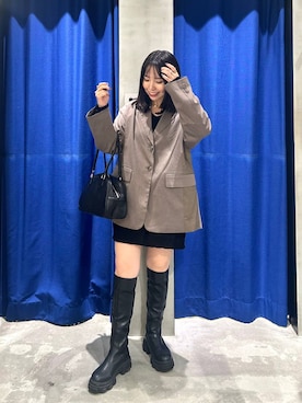 「PAGEBOY（ページボーイ）の【セットアップ対応】チェックMIXジャケット 《2サイズ展開》（テーラードジャケット）」を使った、fokanon0622さん（レディース・157cm）の秋コーディネート