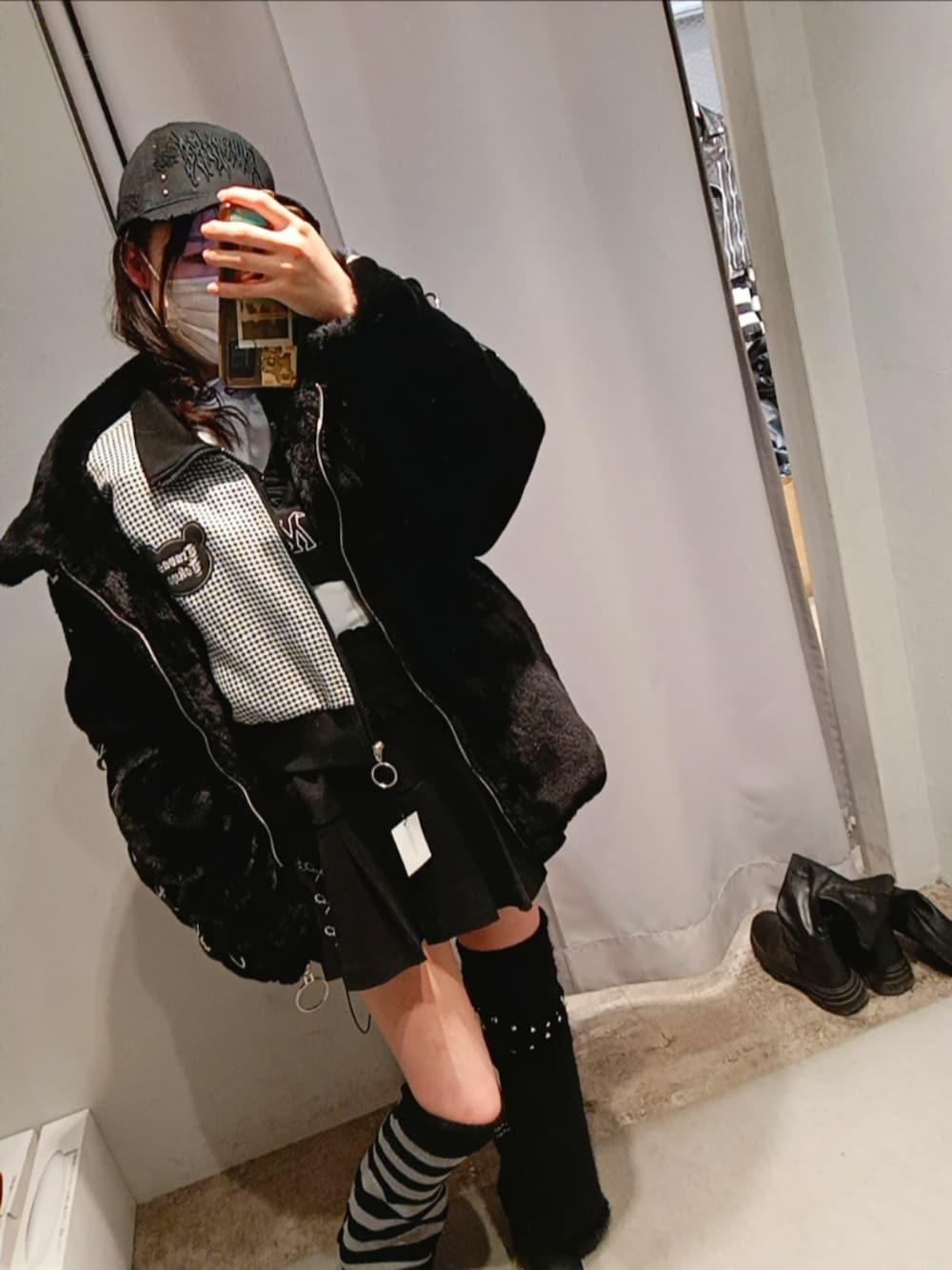 DimMoire ニット×シアーレッグウォーマー BLACK（dimmoire