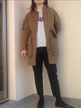 「ZARA（ザラ）のアイテム（モッズコート）」を使った、jamさん（レディース・161cm）の冬コーディネート