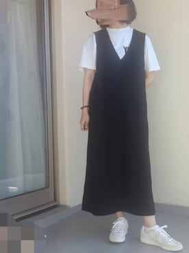 「アイテム（ジャンパースカート）」を使った、jamさん（レディース・161cm）の夏コーディネート