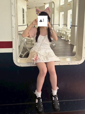「ディズニーコーデ」｜「アイテム（ホワイト系）」を使った、ｎａｂｅ ☘︎︎⋆͛さん（レディース・150cm）の夏コーディネート