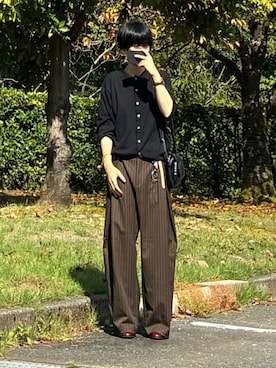 「アイテム（イヤリング）」を使った、mor…さん（メンズ・168cm）の秋コーディネート