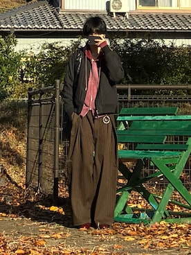 「アイテム（キーケース/キーアクセサリー）」を使った、mor…さん（メンズ・168cm）の秋コーディネート