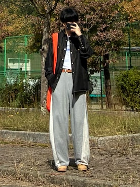 「アイテム（イヤリング）」を使った、mor…さん（メンズ・168cm）の秋コーディネート