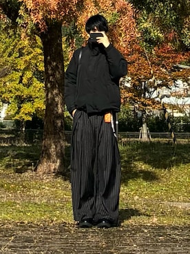 「アイテム（イヤリング）」を使った、mor…さん（メンズ・168cm）の秋コーディネート