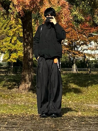 「SINSS（シンス）のShort puff jacket / ショートパフジャケット（ダウンジャケット/コート）」を使った、mor…さん（メンズ・168cm）の秋コーディネート