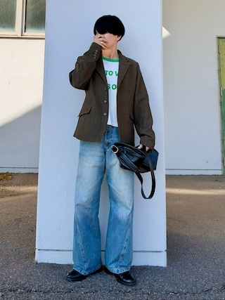 「soerte(ソエルテ)のClassic Wool Blend Tweed 3B Jacket / クラシックウールブレンド3ボタンジャケット(テーラードジャケット)」を使った、mor…さん(メンズ・168cm)の秋コーディネート