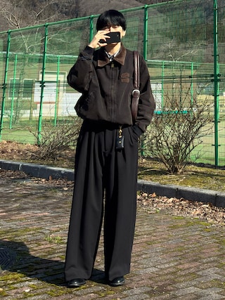 「soerte（ソエルテ）のHeritage Duck Work Jacket with Corduroy Collar / ヘリテージダックワークジャケット（ブルゾン）」を使った、mor…さん（メンズ・168cm）の春コーディネート