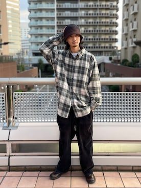 「チューリップハット」｜おたけさん（メンズ・180cm）の春コーディネート