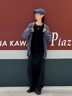 「アイテム（ハンチング/ベレー帽）」を使った、おたけさん（メンズ・180cm）の秋コーディネート