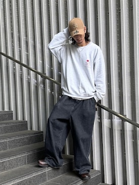 「NEW ERA（ニューエラ）のNEW ERA   940CS TONAL / ニューエラ（キャップ、グリーン系）」を使った、おたけさん（メンズ・180cm）の春コーディネート