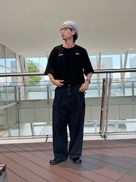 「override 」｜「アイテム（ハンチング/ベレー帽）」を使った、おたけさん（メンズ・180cm）の夏コーディネート