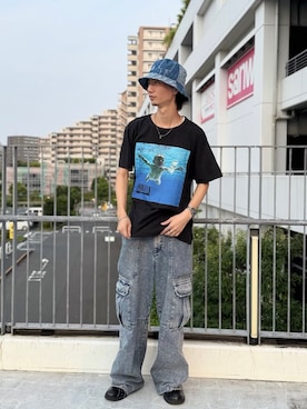 「KANGOL（カンゴール）のアイテム」を使った、おたけさん（メンズ・180cm）の夏コーディネート