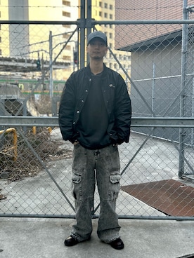 「arth（アース）のアイテム（帽子）」を使った、おたけさん（メンズ・180cm）の冬コーディネート