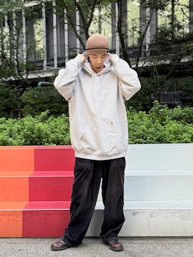 「アイテム（ニットキャップ/ビーニー）」を使った、おたけさん（メンズ・180cm）の秋コーディネート