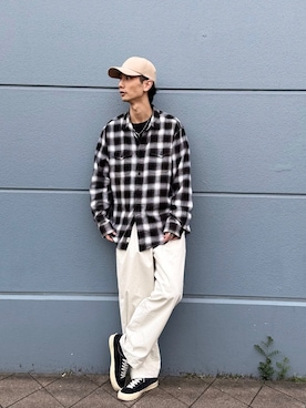 「arth（アース）のアイテム（キャップ）」を使った、おたけさん（メンズ・180cm）の春コーディネート