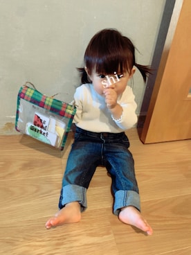 「ロンパース」｜「アイテム（その他）」を使った、shiaaaさん（キッズ・70cm）の秋コーディネート