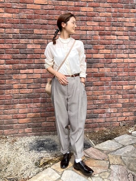 「サマンサ モスモス(Samansa Mos2)」｜「アイテム（スラックス）」を使った、kocoaさん（レディース・160cm）の秋コーディネート