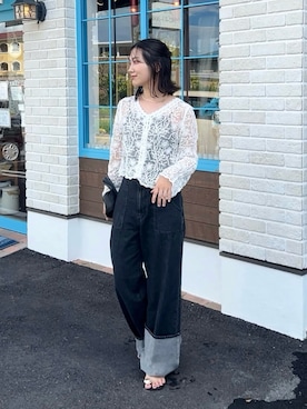 「アイテム（チョーカー）」を使った、𝚔𝚘𝚌𝚘𝚊さん（レディース・160cm）の夏コーディネート