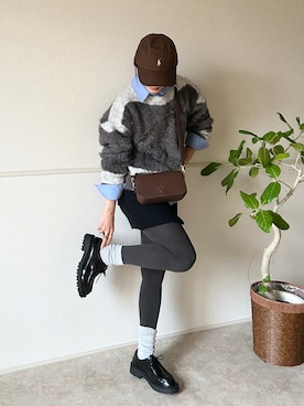 「メガネ女子」｜kocoaさん（レディース・160cm）の冬コーディネート