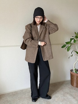 「アイテム（テーラードジャケット）」を使った、kocoaさん（レディース・160cm）の冬コーディネート