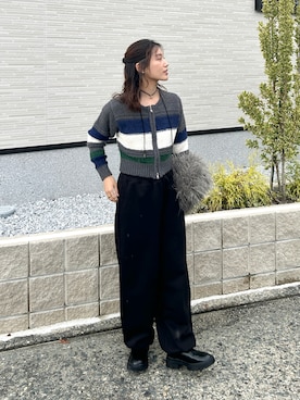 「Chillfar（チルファー）のアイテム（カーディガン/ボレロ）」を使った、kocoaさん（レディース・160cm）の秋コーディネート