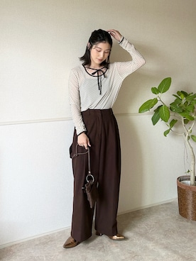 「アイテム（パンプス）」を使った、𝚔𝚘𝚌𝚘𝚊さん（レディース・160cm）の秋コーディネート