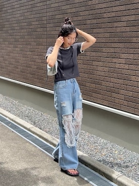 「OOFOS（ウーフォス）のアイテム」を使った、𝚔𝚘𝚌𝚘𝚊さん（骨格ナチュラル・レディース・160cm）の夏コーディネート